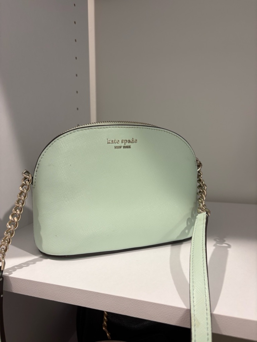 kate spade Mint Green Leather Chain Strap Crossbody